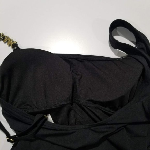 Michael Kors Logo Chain Scoopneck One Piece Swimsuit Black - Picture 9 of 11